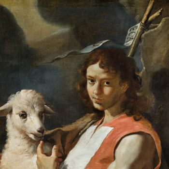 The young St John the Baptist wearing the red tabard of the Order of St John