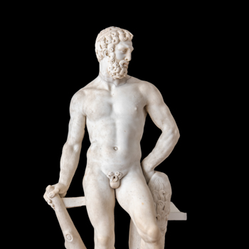 marble statue of a youthful hercules
