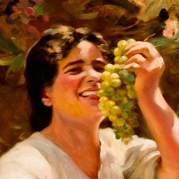 Mary-Anne eating grapes
